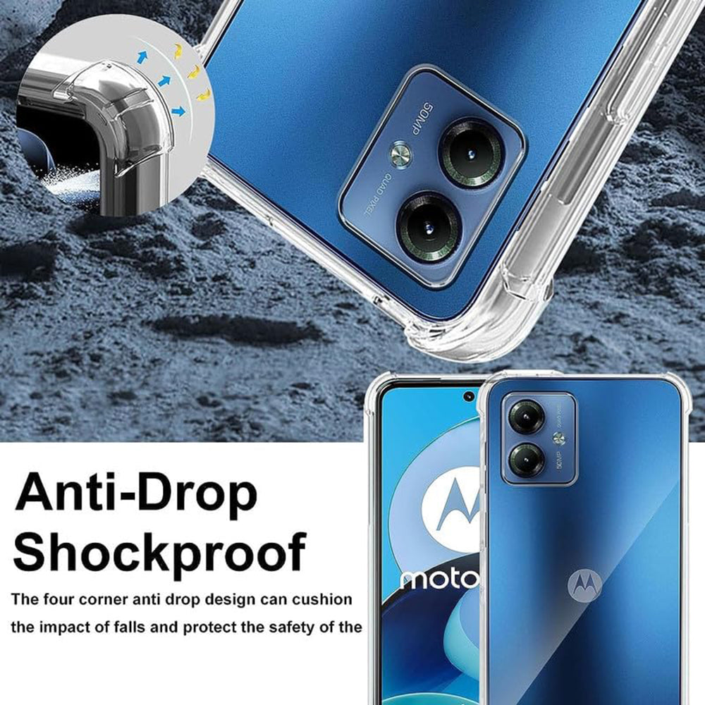 Custodia per Motorola Moto G54, Techsuit, Shockproof Clear, Trasparente