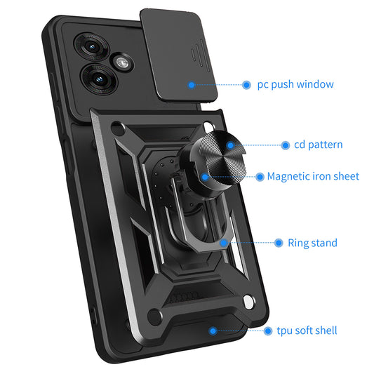 Custodia per Motorola Moto G55, Techsuit, CamShield, Blu