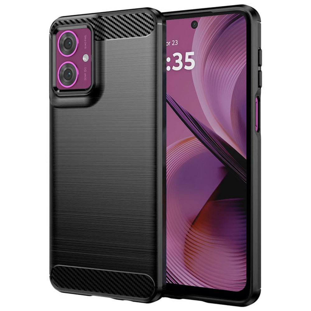Custodia per Motorola Moto G55, Techsuit, Carbonio, Nera