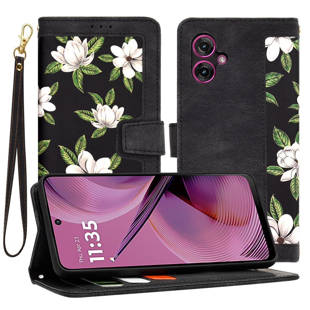 Custodia per Motorola Moto G55, Techsuit, FlipCraft, Nera