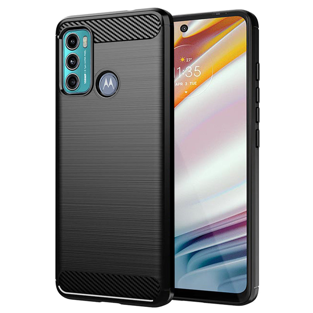 Custodia per Motorola Moto G60, Techsuit, Carbonio, Nera