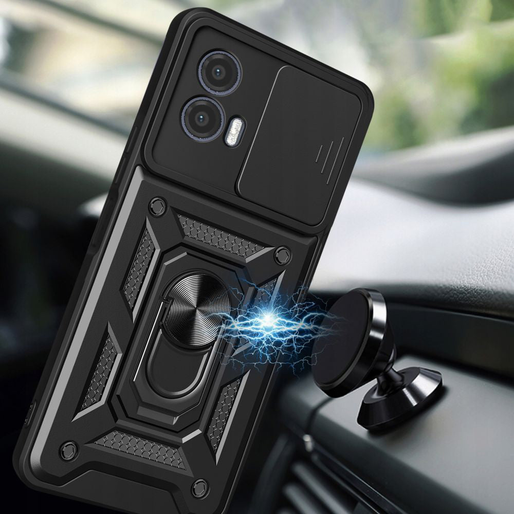 Custodia per Motorola Moto G73, Techsuit, CamShield, Nera