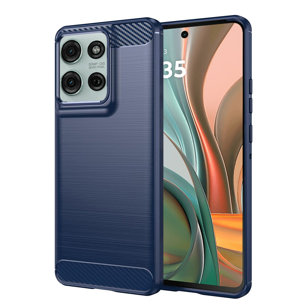 Custodia per Motorola Moto G75, Techsuit, Carbonio, Blu