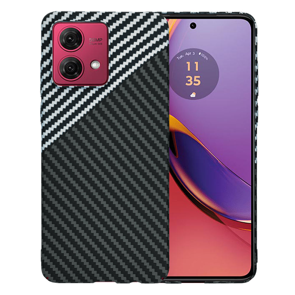 Custodia per Motorola Moto G84, Techsuit, Carbonite FiberShell, Nero Grigio