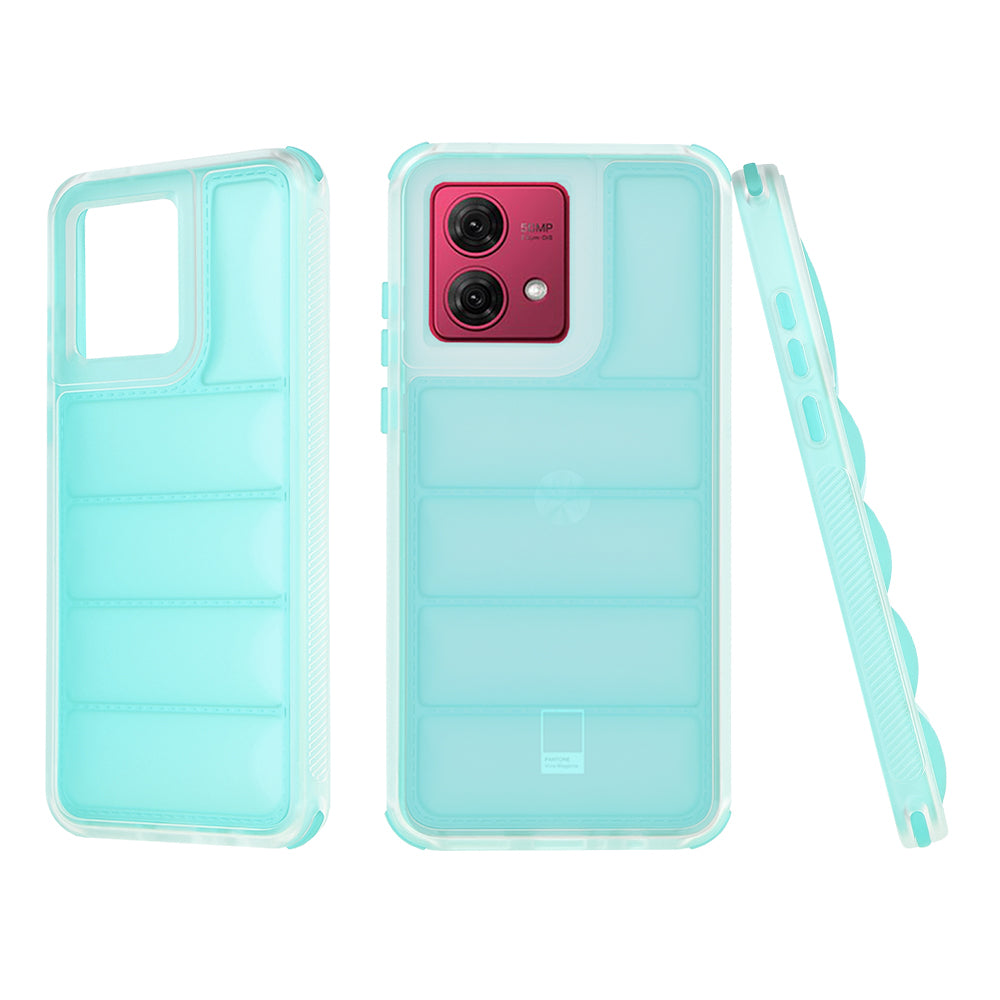 Custodia per Motorola Moto G84, Techsuit, Wave Shield, Turchese