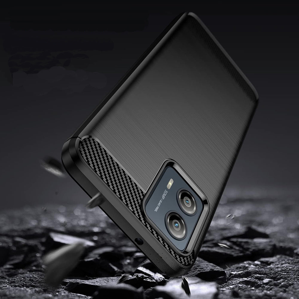 Custodia per Motorola Moto G85, Techsuit, Carbonio, Nera