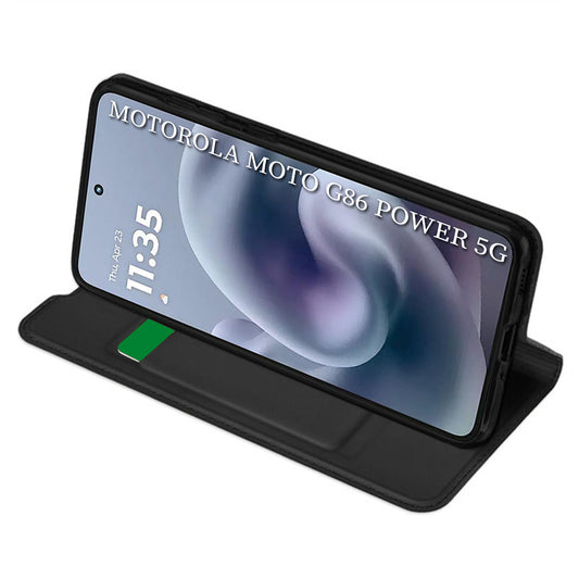 Custodia per Motorola Moto G86 Power, Techsuit, Magskin Book, Nera