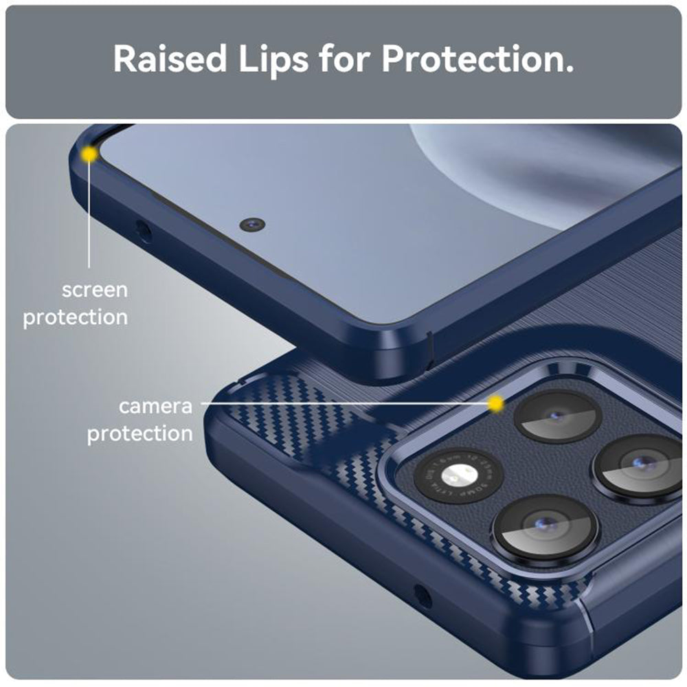Custodia per Motorola Moto G86, Techsuit, Carbonio, Blu