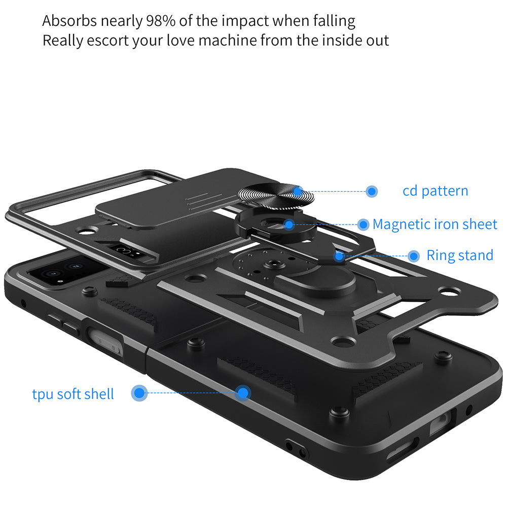 Custodia per Motorola Razr 40, Techsuit, CamShield, Nera