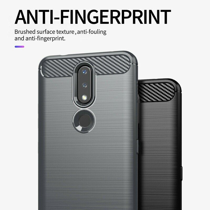 Custodia per Nokia 2.4, Techsuit, Carbonio, Nera