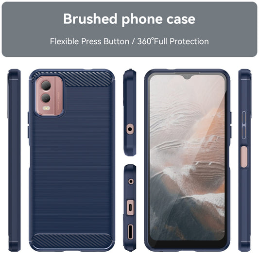 Custodia per Nokia C32, Techsuit, Carbonio, Blu