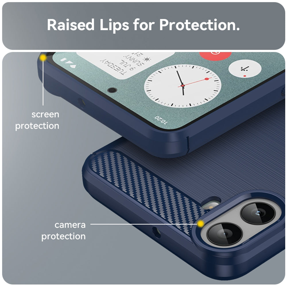 Custodia per Nothing CMF Phone 1, Techsuit, Carbonio, Blu