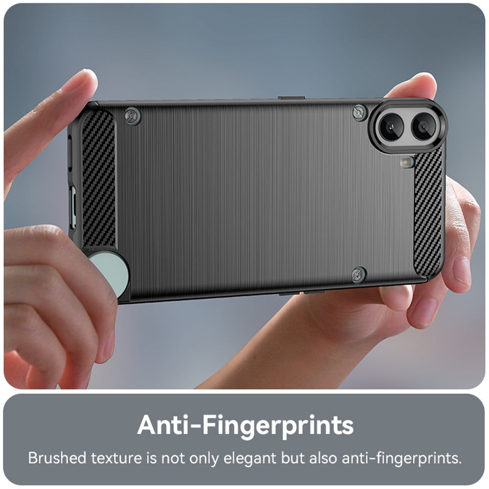 Custodia per Nothing CMF Phone 1, Techsuit, Carbonio, Nera
