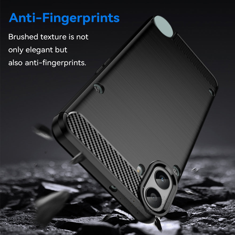 Custodia per Nothing CMF Phone 1, Techsuit, Carbonio, Nera