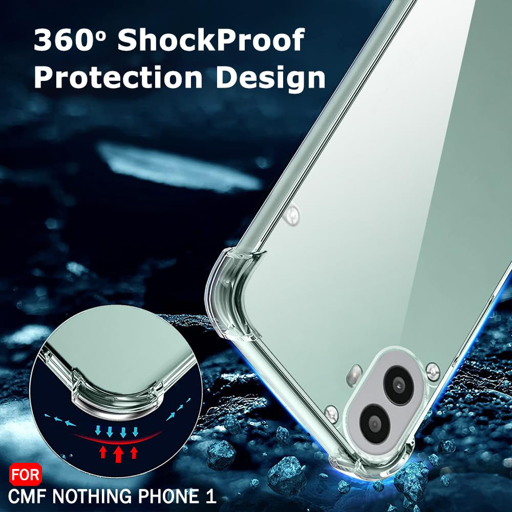Custodia per Nothing CMF Phone 1, Techsuit, Shockproof Clear, Trasparente