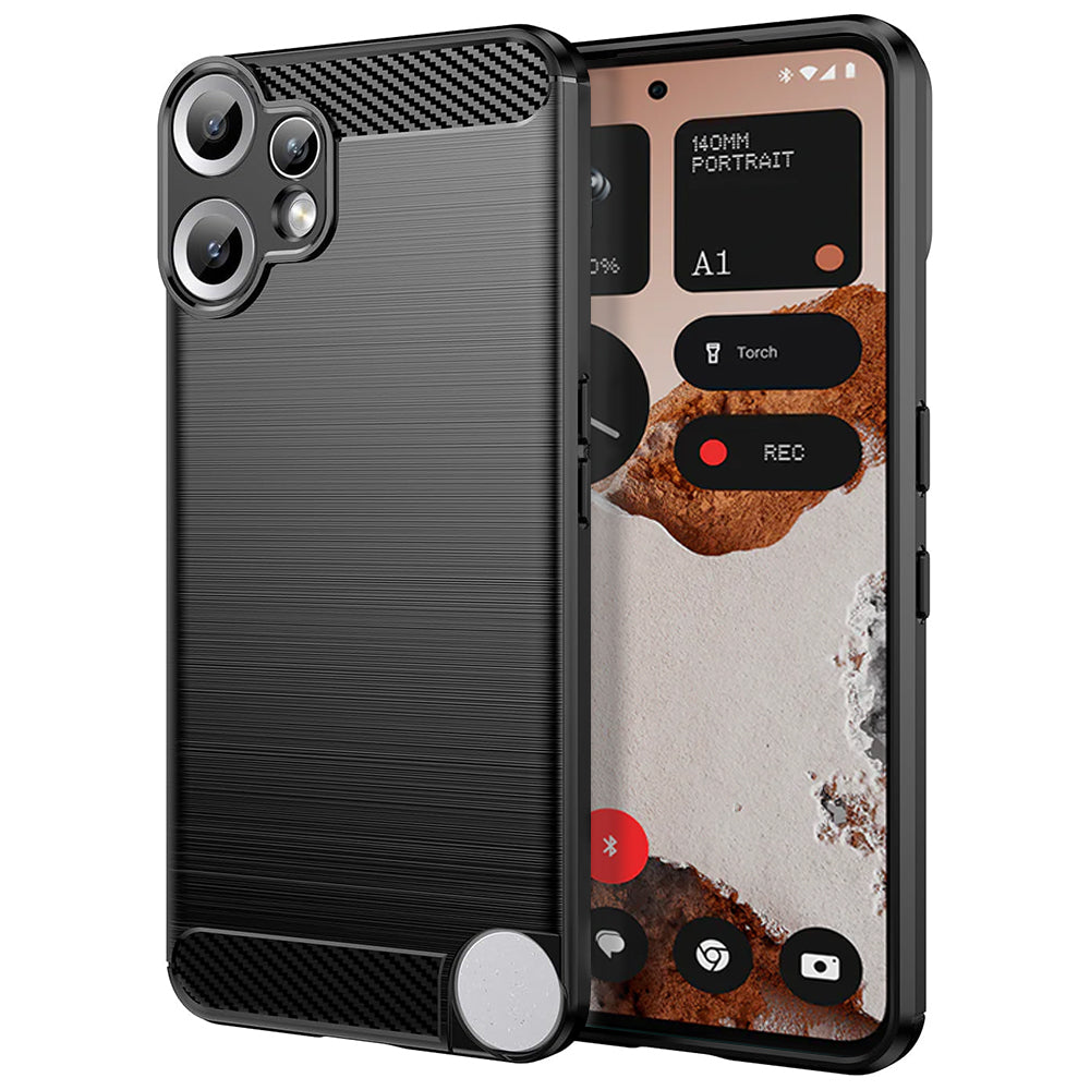 Custodia per Nothing CMF Phone 2 Pro, Techsuit, Carbonio, Nera