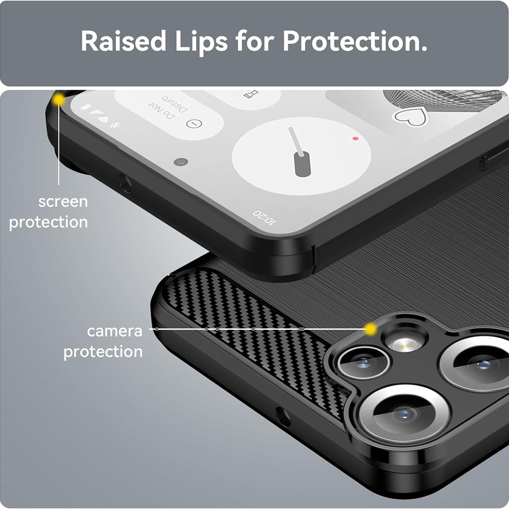 Custodia per Nothing CMF Phone 2 Pro, Techsuit, Carbonio, Nera