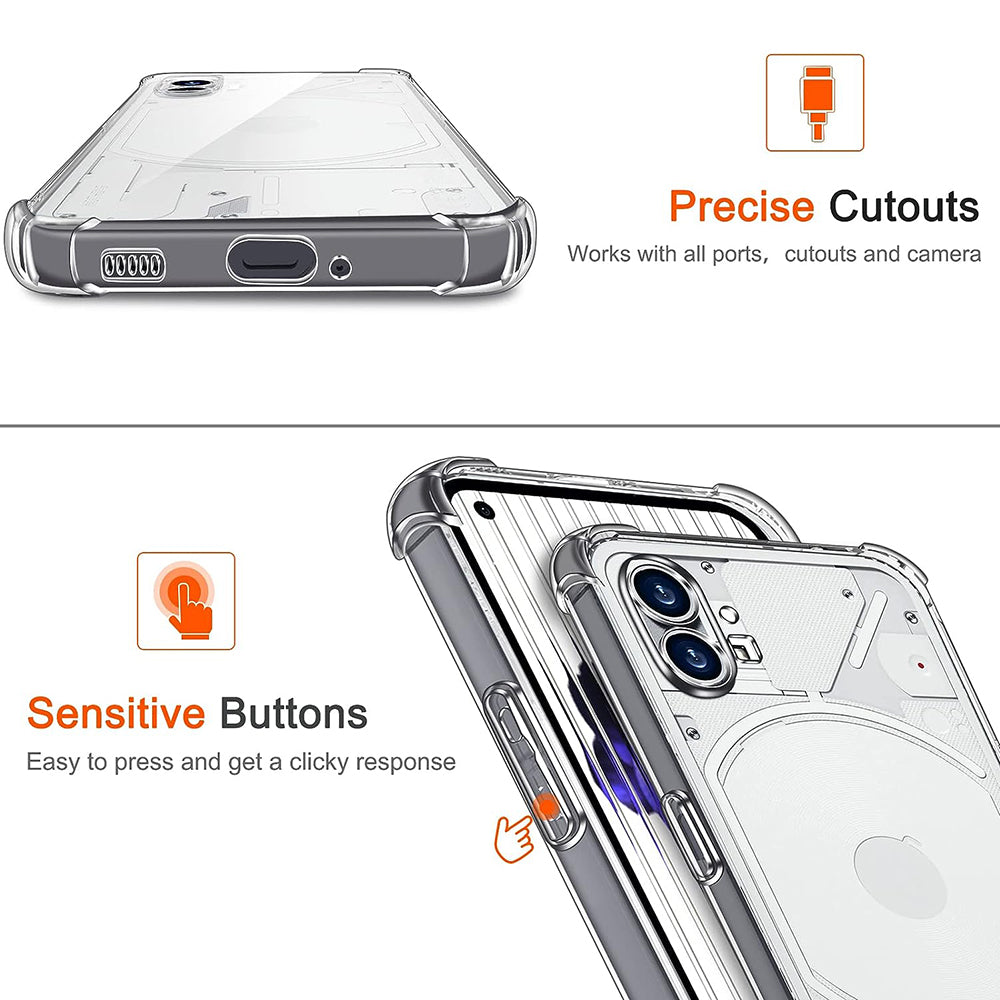 Custodia per Nothing Phone (1), Techsuit, Shockproof Clear, Trasparente