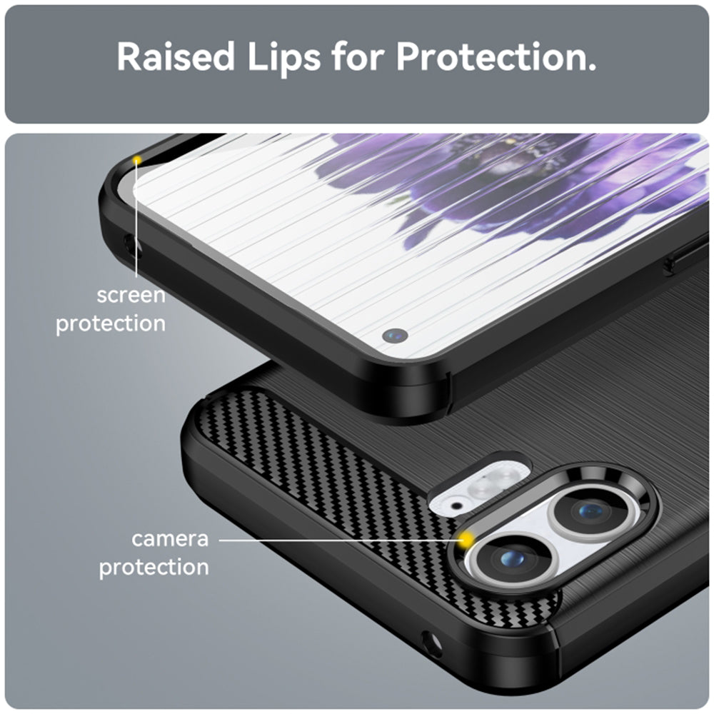 Custodia per Nothing Phone (2), Techsuit, Carbonio, Nera