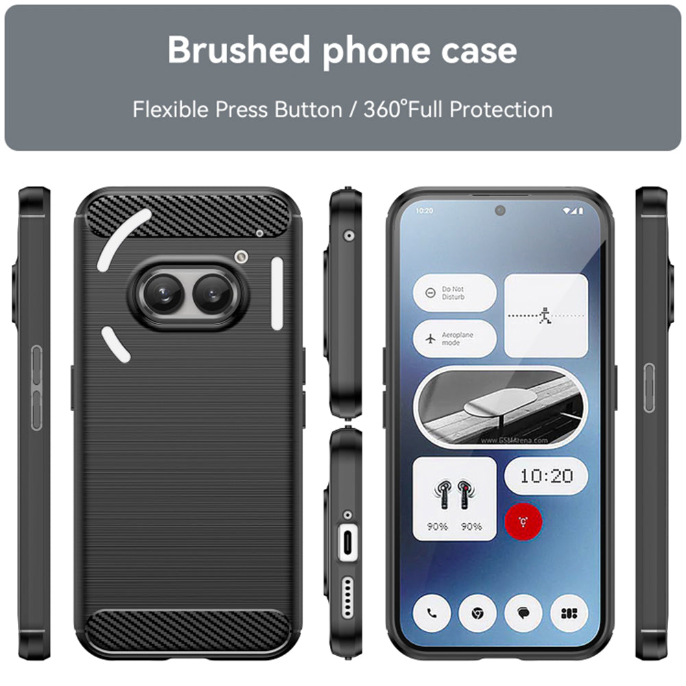 Custodia per Nothing Phone (2a) Plus / Phone (2a), Techsuit, Carbonio, Nera