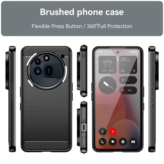 Custodia per Nothing Phone (3a) Pro, Techsuit, Carbonio, Nera