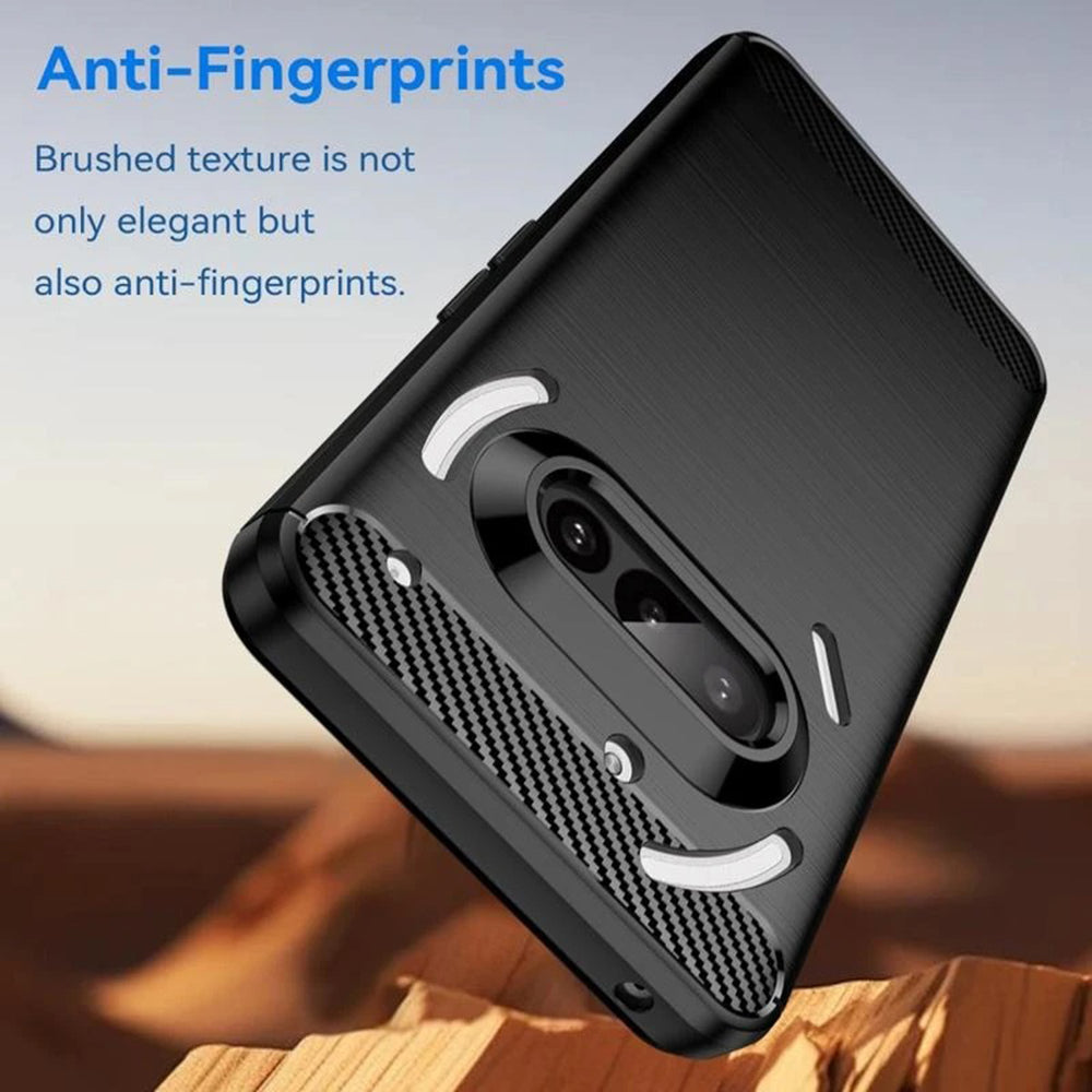 Custodia per Nothing Phone (3a), Techsuit, Carbonio, Nera