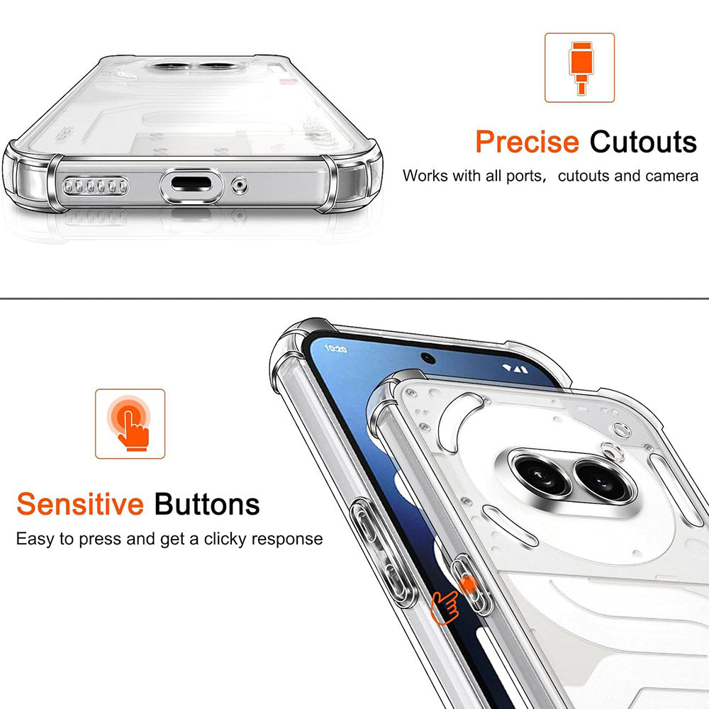 Custodia per Nothing Phone (3a), Techsuit, Shockproof Clear, Trasparente