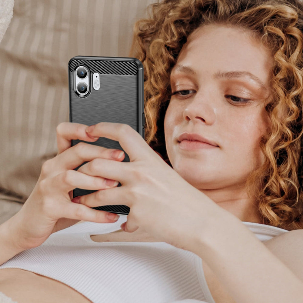 Custodia per Nothing Phone (2), Techsuit, Carbonio, Nera