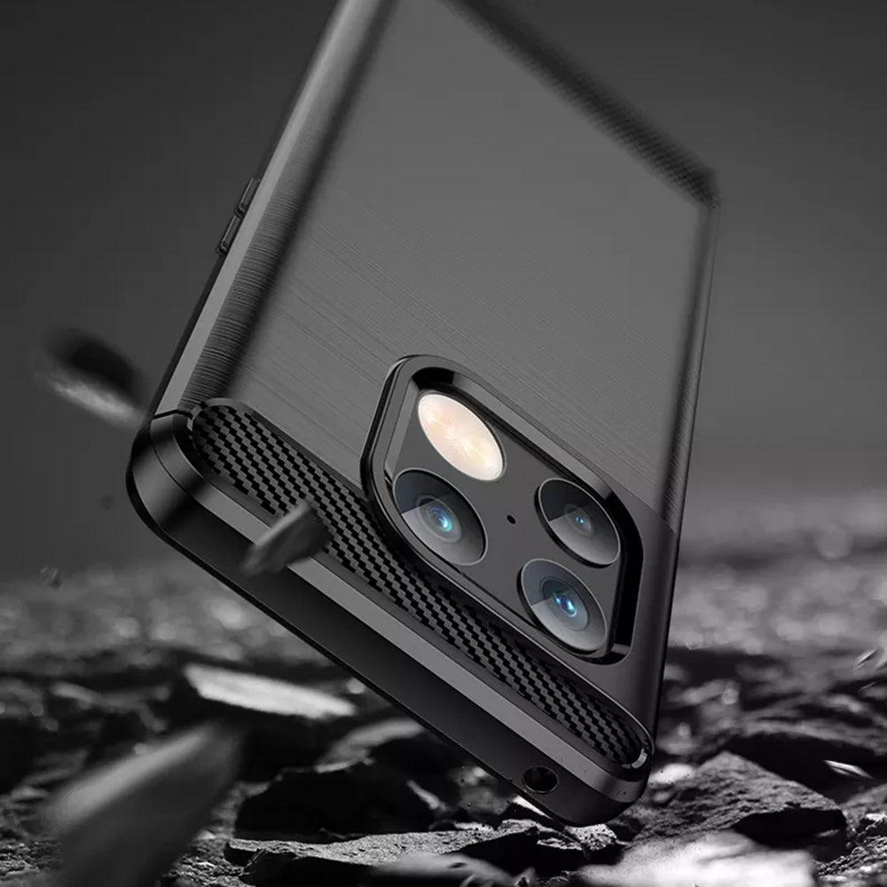 Custodia per OnePlus 10 Pro, Techsuit, Carbonio, Nera