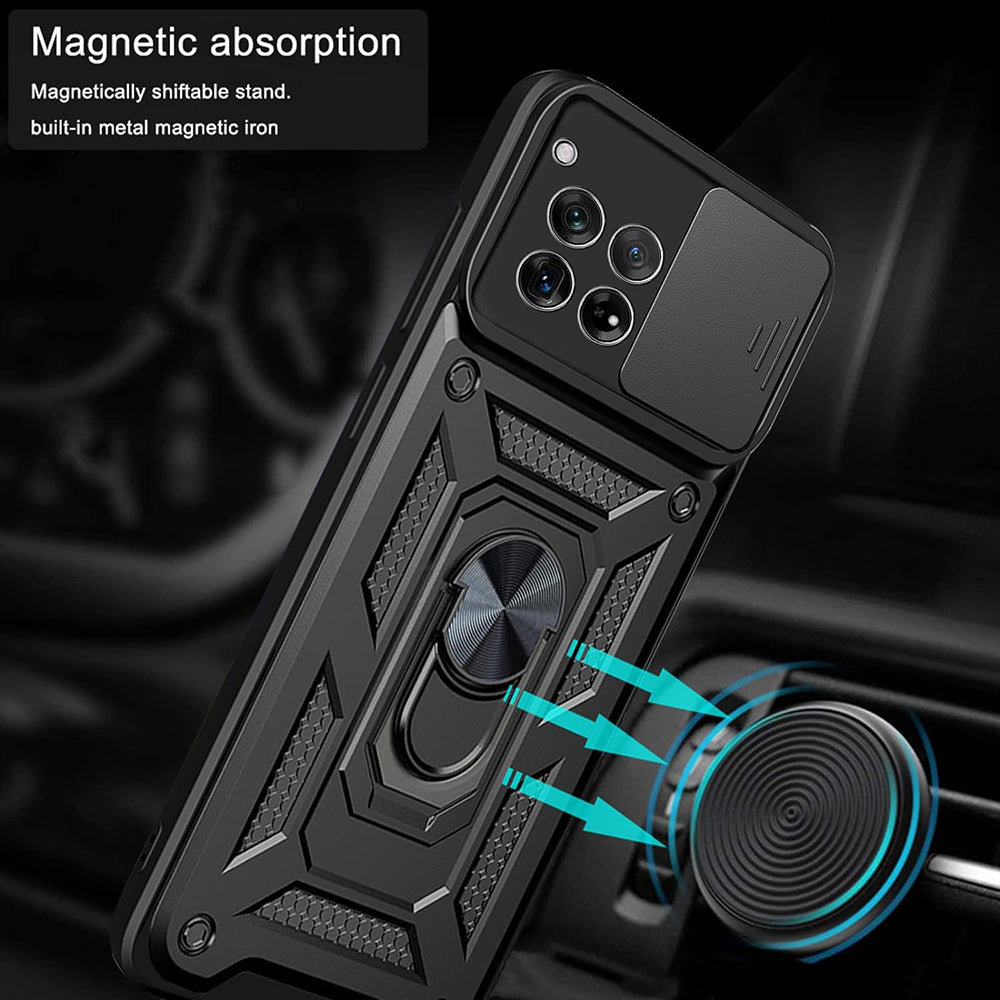 Custodia per OnePlus 12, Techsuit, CamShield, Nera