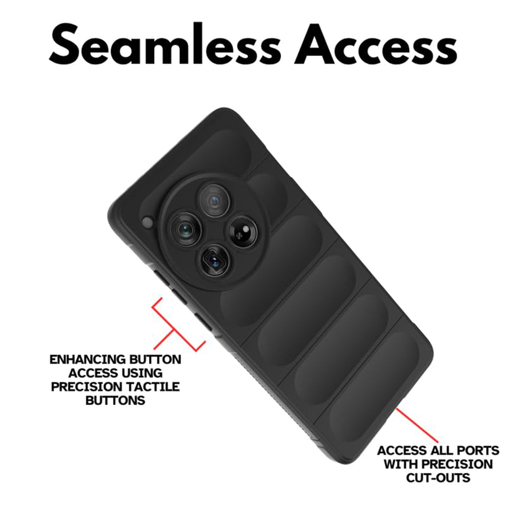 Custodia per OnePlus 12, Techsuit, Magic Shield, Nera