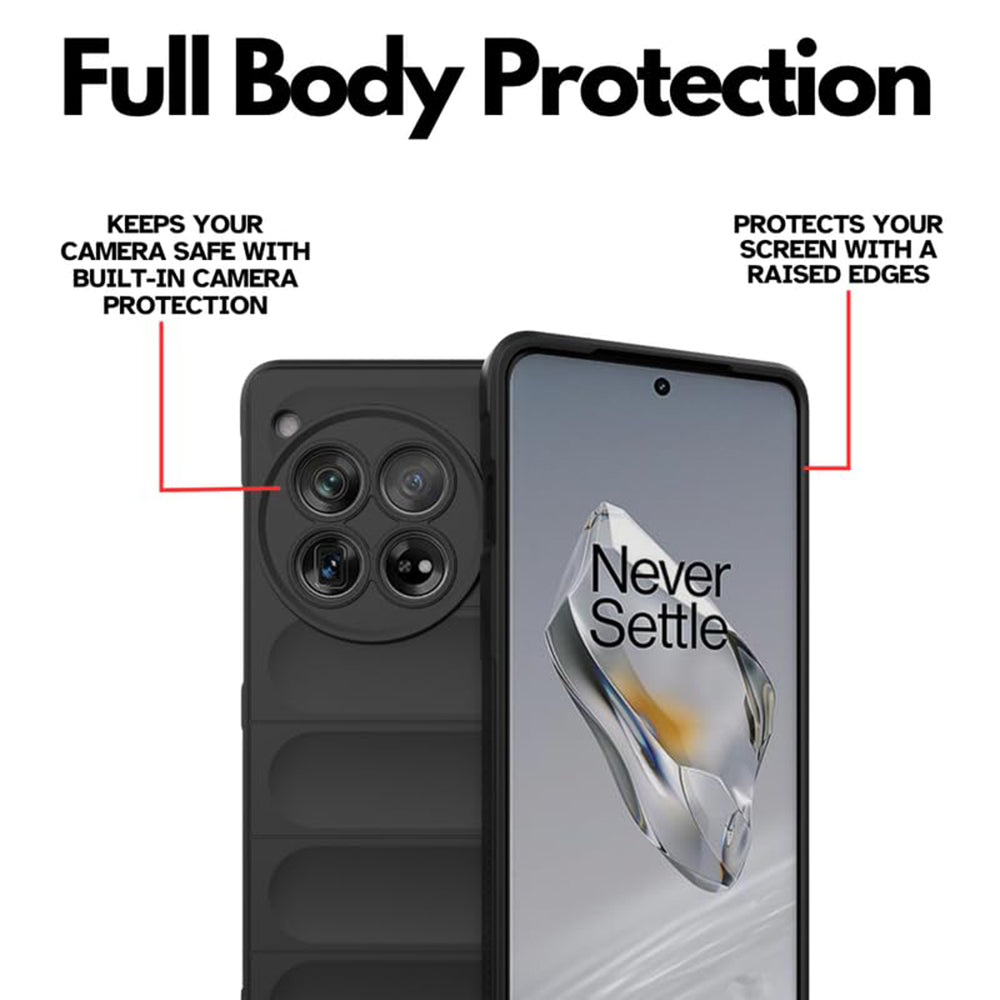 Custodia per OnePlus 12, Techsuit, Magic Shield, Nera