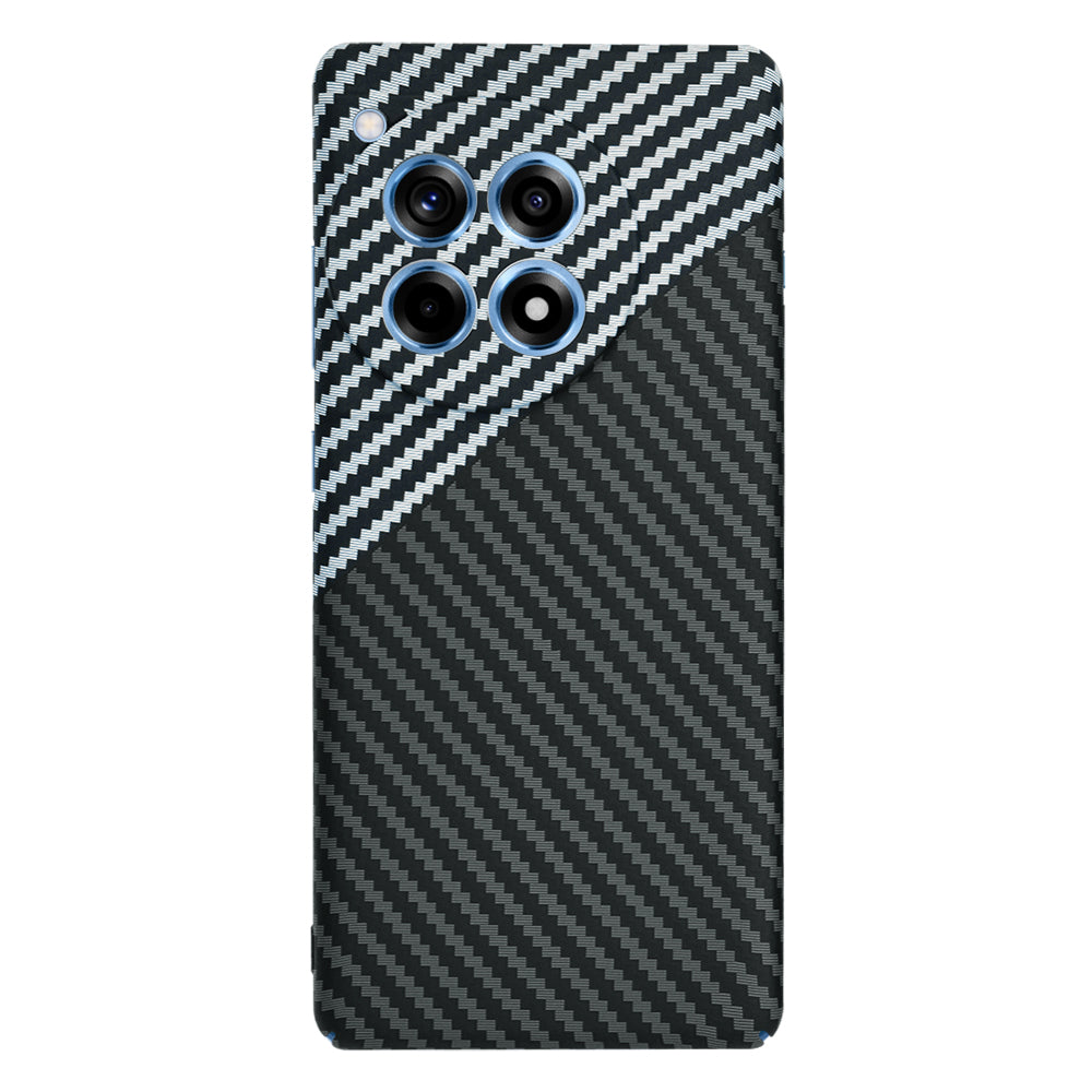 Custodia per OnePlus 12R, Techsuit, Carbonite FiberShell, Nero Grigio