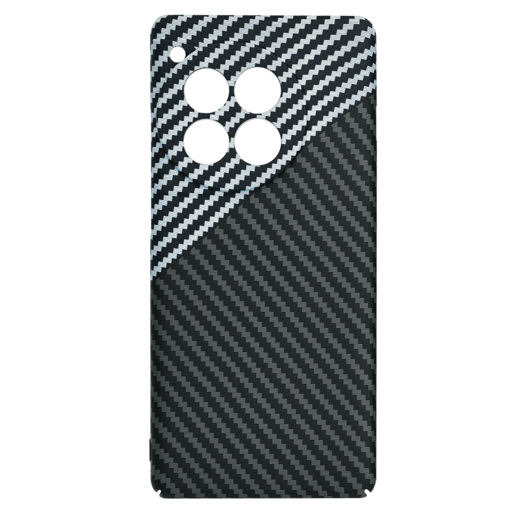 Custodia per OnePlus 12R, Techsuit, Carbonite FiberShell, Nero Grigio