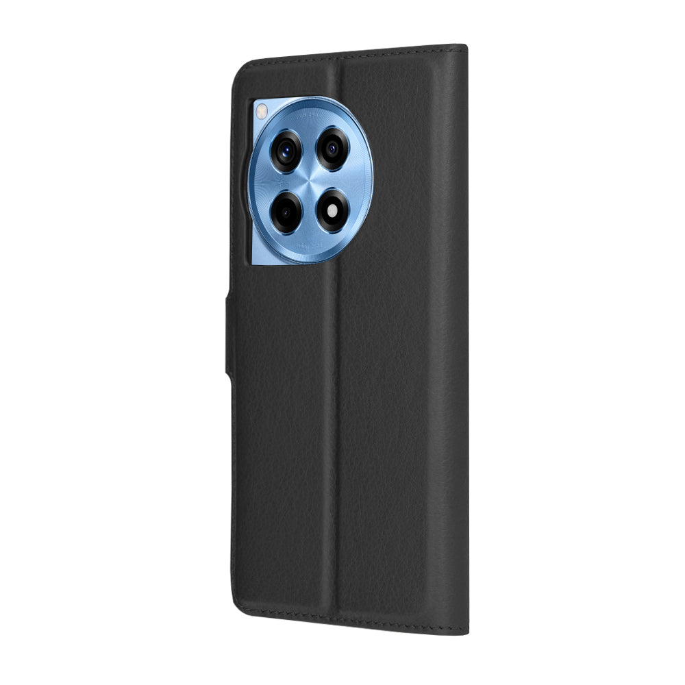 Custodia per OnePlus 12R, Techsuit, Leather Folio, Nera