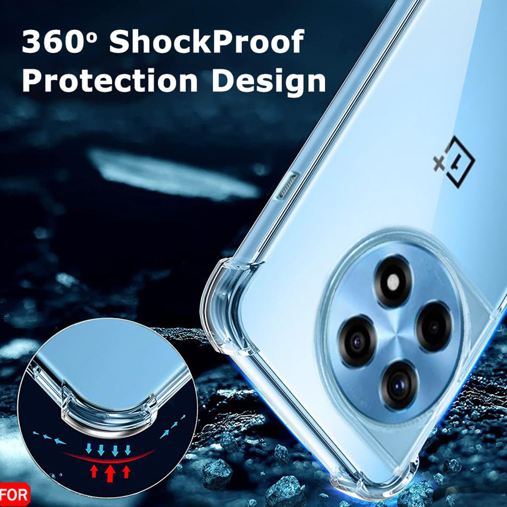 Custodia per OnePlus 12R, Techsuit, Shockproof Clear, Trasparente
