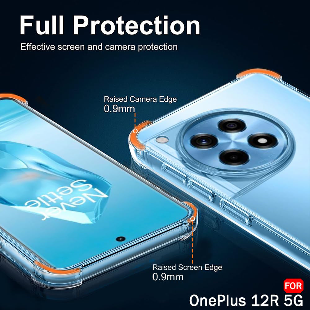 Custodia per OnePlus 12R, Techsuit, Shockproof Clear, Trasparente