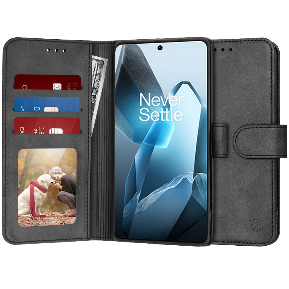 Custodia per OnePlus 13, Techsuit, Diary Book, Nera