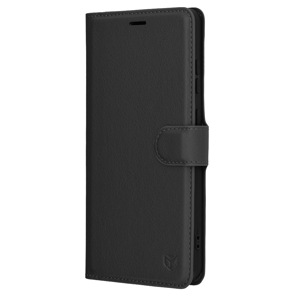 Custodia per OnePlus 13R, Techsuit, Leather Folio, Nera