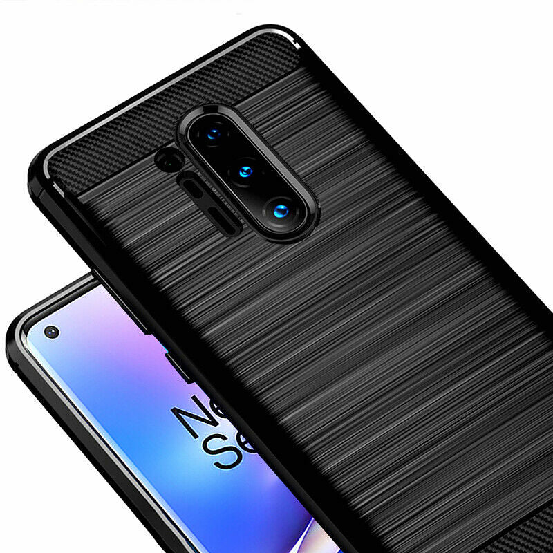 Custodia per OnePlus 8 Pro, Techsuit, Carbonio, Nera