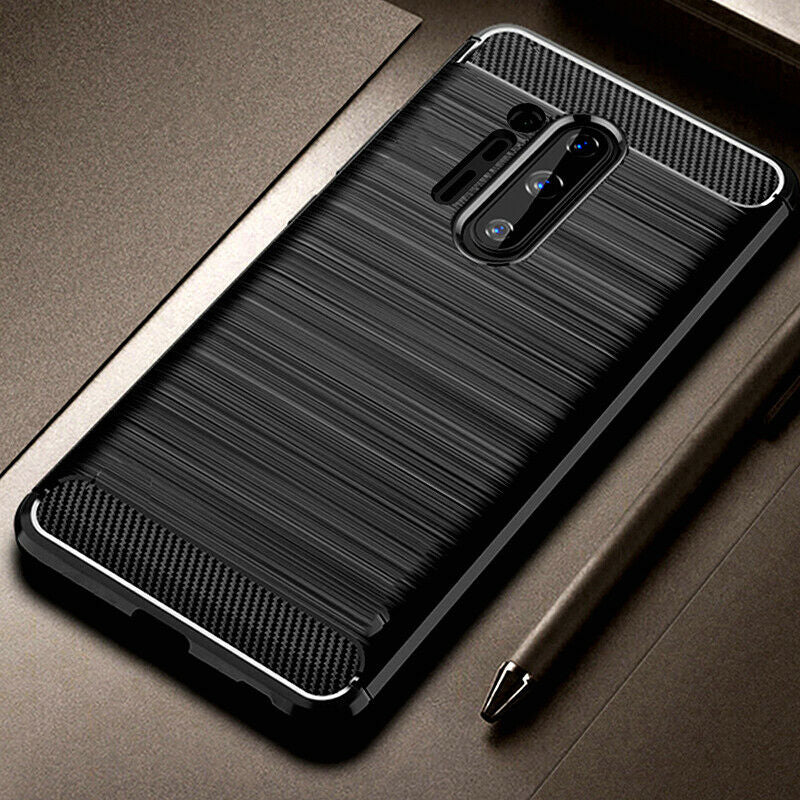Custodia per OnePlus 8 Pro, Techsuit, Carbonio, Nera