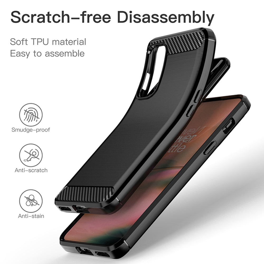 Custodia per OnePlus Nord 2 5G, Techsuit, Carbonio, Nera