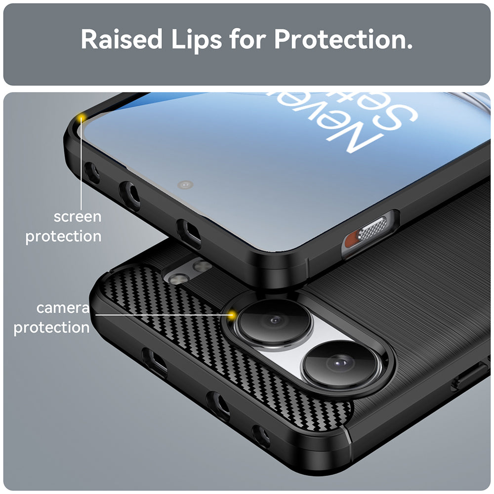 Custodia per OnePlus Nord 4, Techsuit, Carbonio, Nera