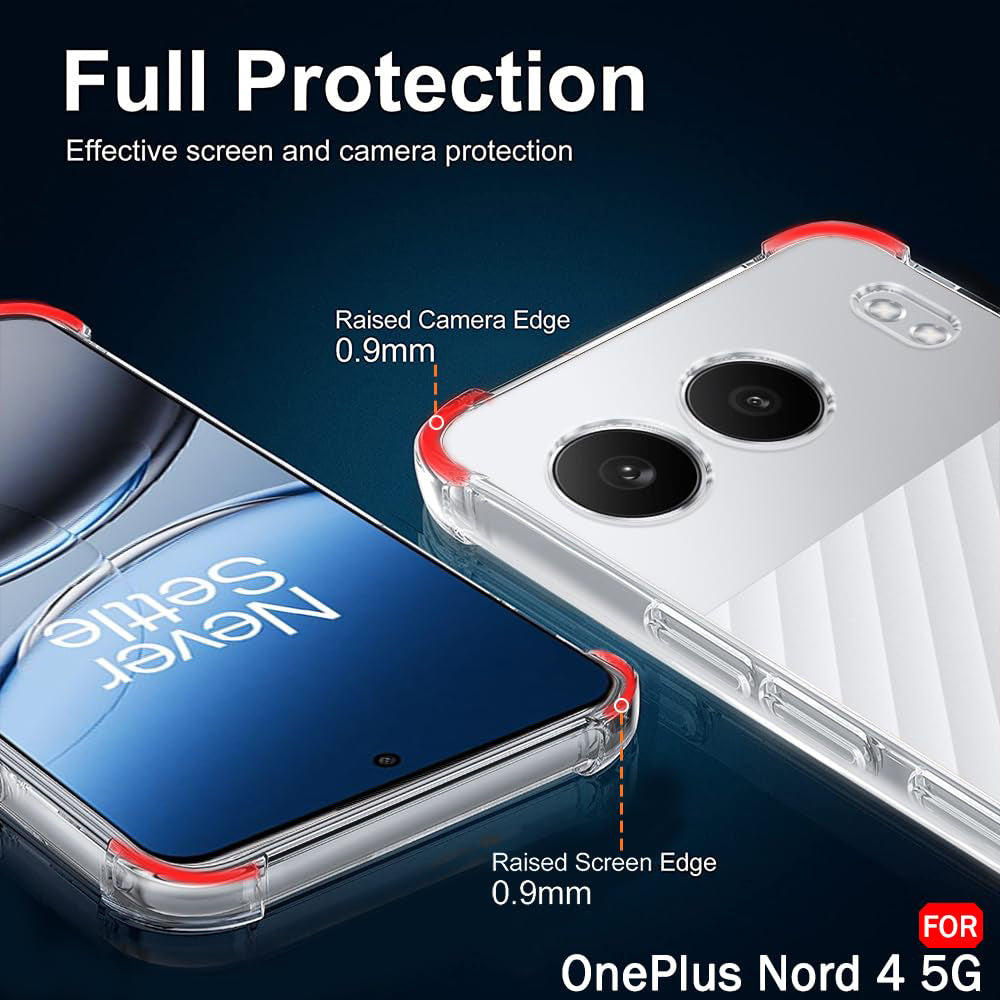 Custodia per OnePlus Nord 4, Techsuit, Shockproof Clear, Trasparente