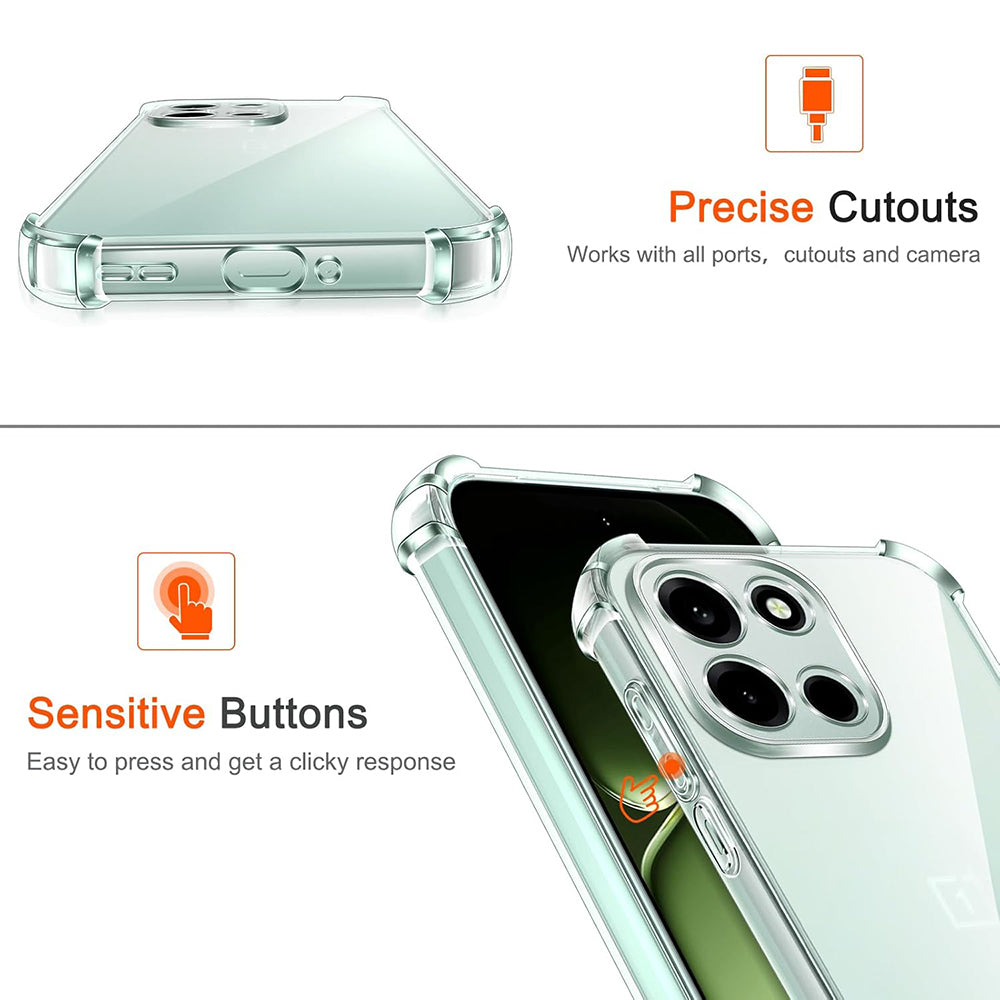 Custodia per OnePlus Nord 6, Techsuit, Shockproof Clear, Trasparente