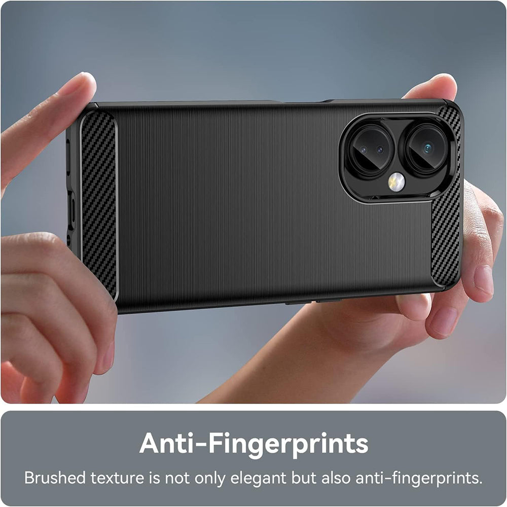 Custodia per OnePlus Nord CE 3 Lite, Techsuit, Carbonio, Nera