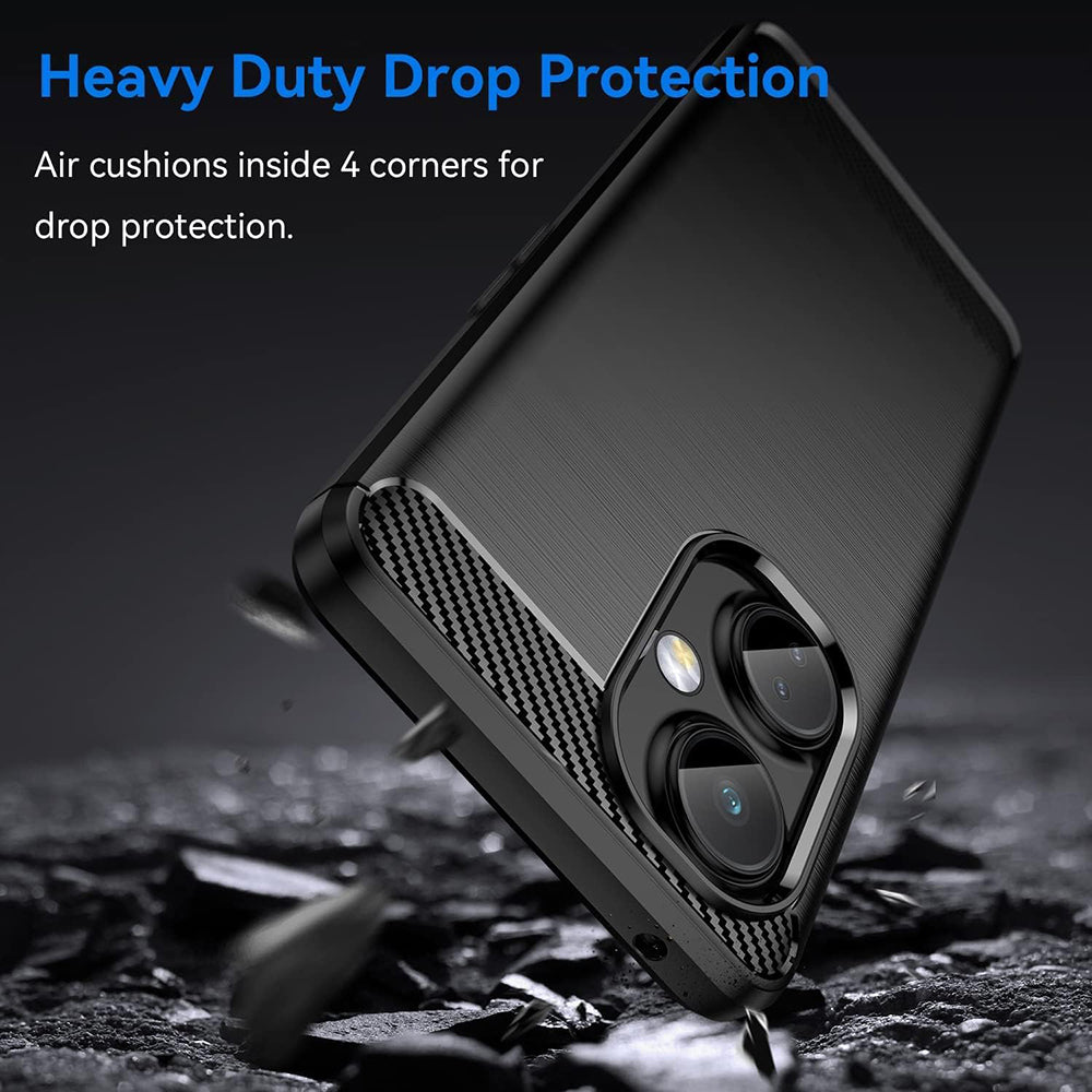 Custodia per OnePlus Nord CE 3 Lite, Techsuit, Carbonio, Nera