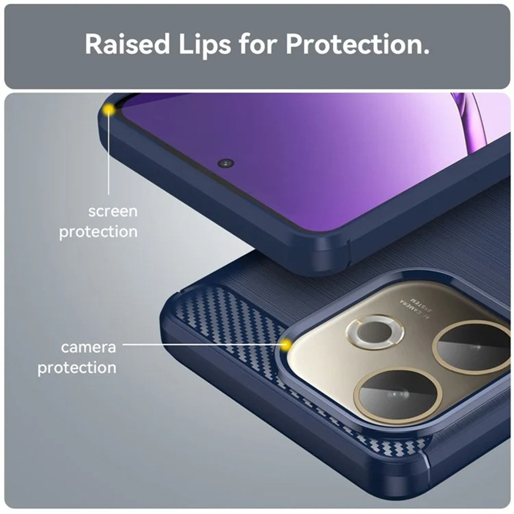 Custodia per Oppo A5 Pro 4G / A5 Pro, Techsuit, Carbonio, Blu