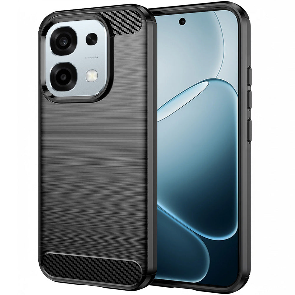 Custodia per Oppo A6 Pro 5G / A6 Pro 4G, Techsuit, Carbonio, Nera