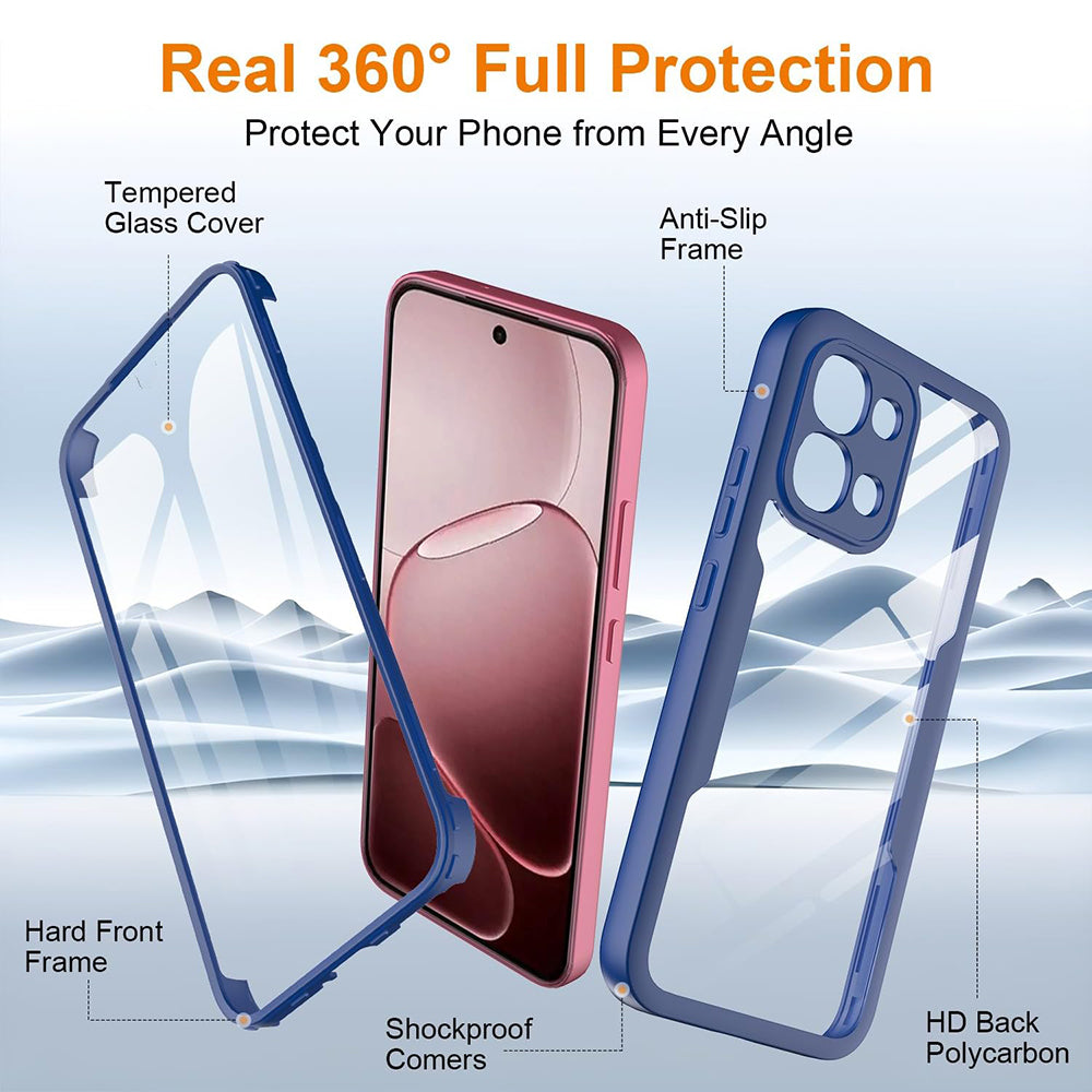 Custodia per Oppo A6 Pro 5G / A6 Pro 4G, Techsuit, ColorVerse 360, Blu